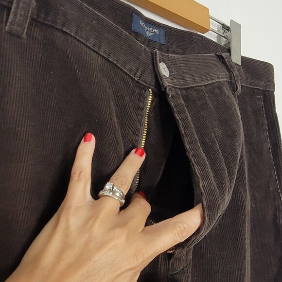 Dockers Men's Brown 100% Cotton Blend High Rise Straight Leg Pant Size W36 L32 - Picture 5 of 14